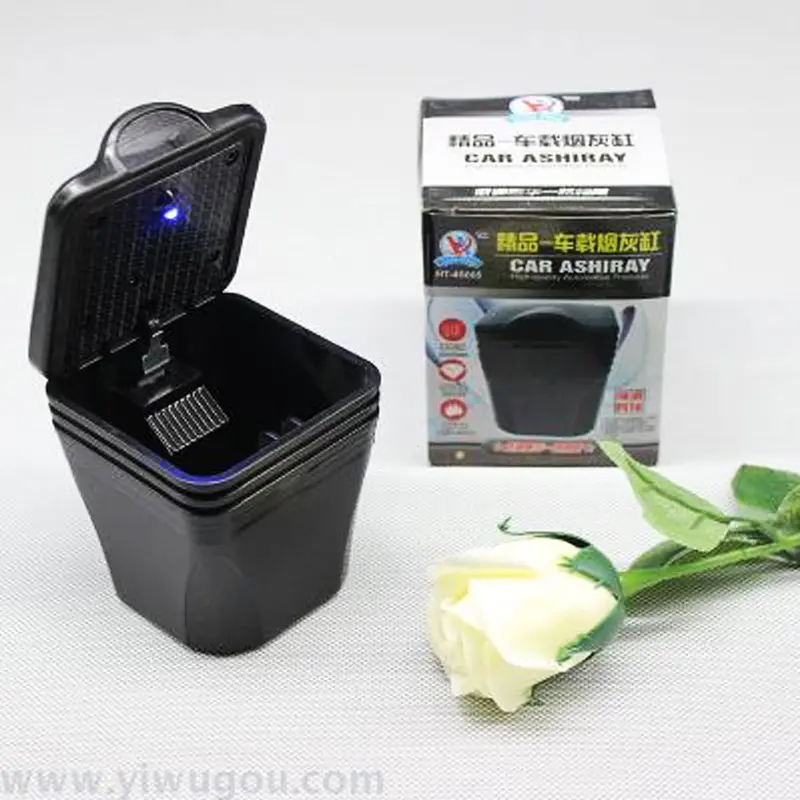 Square Shape Portable Car Ashtray For Smokers - Black 1