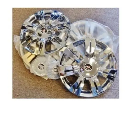 Srx Chrome 18" Clad Wheel Covers With Black Logos Set Of 4 1