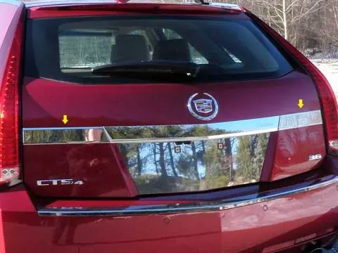 Stainless Rear License Trim 2Pc Fits Cadillac Cts Sport Wagon Lb50251 1