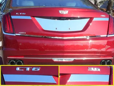 Stainless Steel Rear License Trim 2Pc Fits 2016-2018 Cadillac Ct6 Lb56230 1