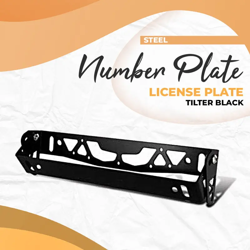 Steel Number Plate License Plate Tilter Black - License Holder Mount Bracket Number Plate 1