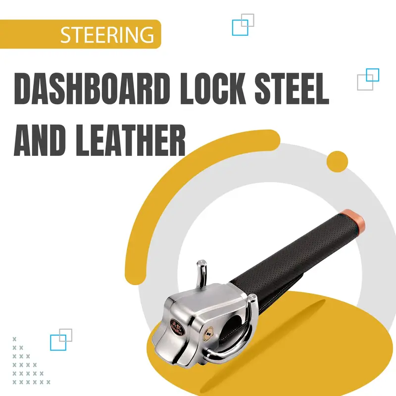 Steering Dashboard Lock Steel And Pu Leather - Car Steering Wheel Lock Foldable Useful Security Anti-Theft Car Locks 1