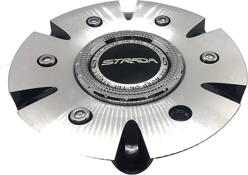 Strada 61702205F-3 Black & Silver Wheel Center Cap 1