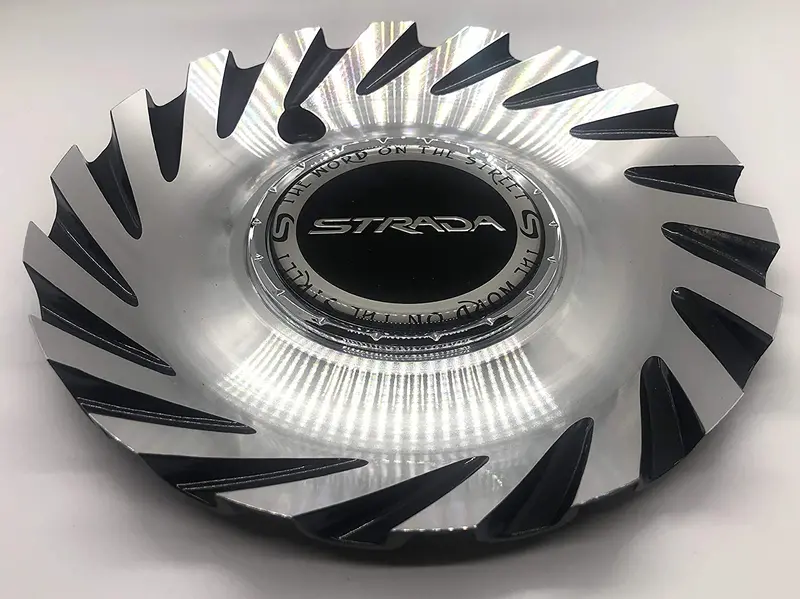 Strada C-1087-3 Tornado Black & Silver Wheel Center Cap C-Stra-2 1