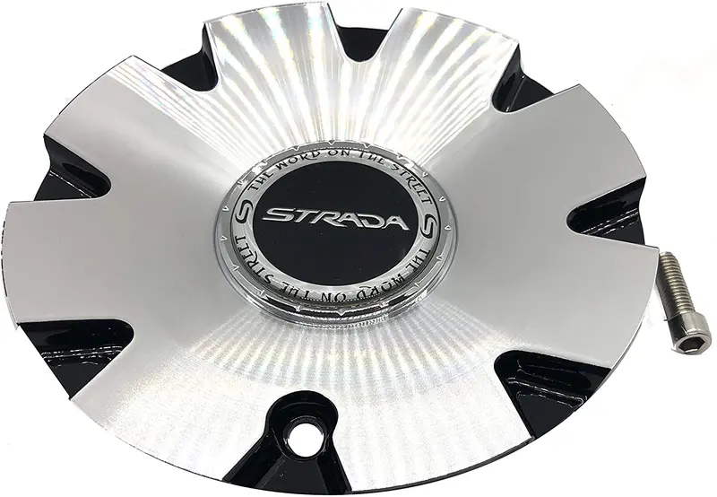 Strada C-863-3 Black & Silver Wheel Center Cap C-Stra-1 1