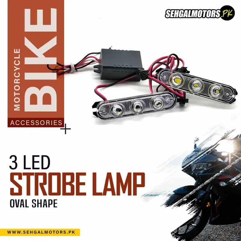 Strobe Lamp 3 Led Oval Shape Flasher For Motorcycle Bike Hy1645 1
