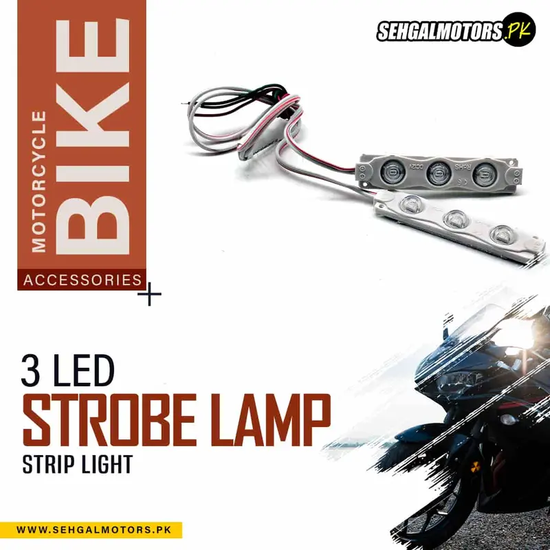 Strobe Lamp 3 Led Strip Light For Motorcycle Bike Hy1616f 1