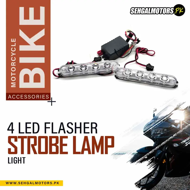 Strobe Lamp 4 Led Flasher For Motorcycle Bike Hy-1646 1