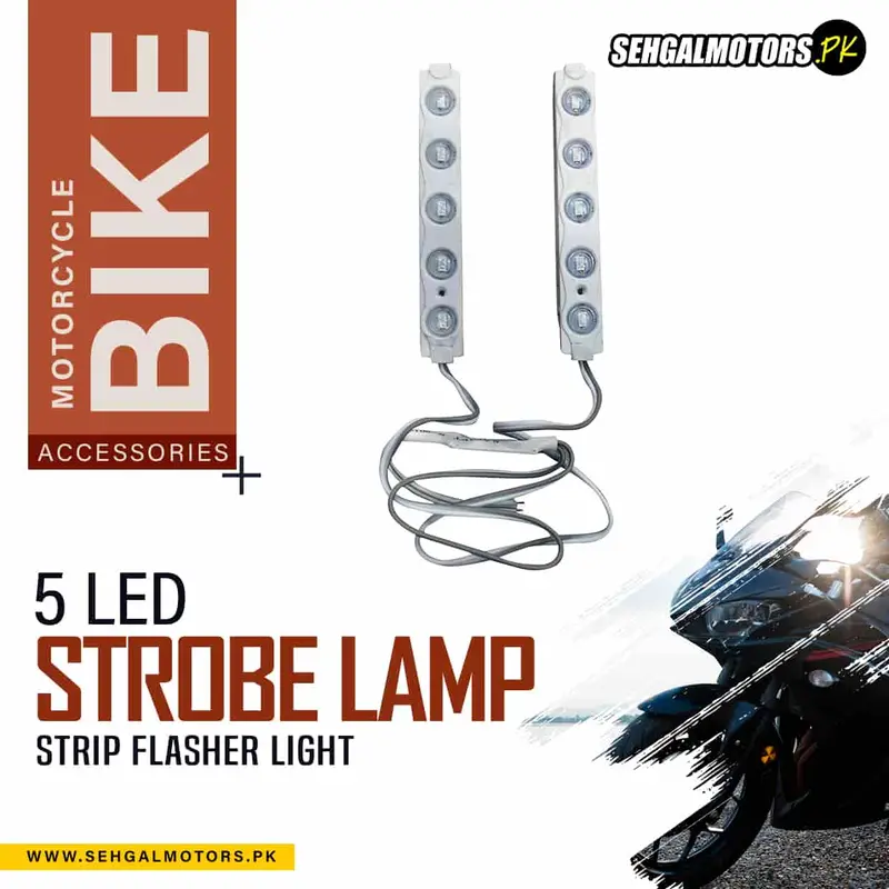 Strobe Lamp Strip 5 Led Flasher Light For Bike - Red 1