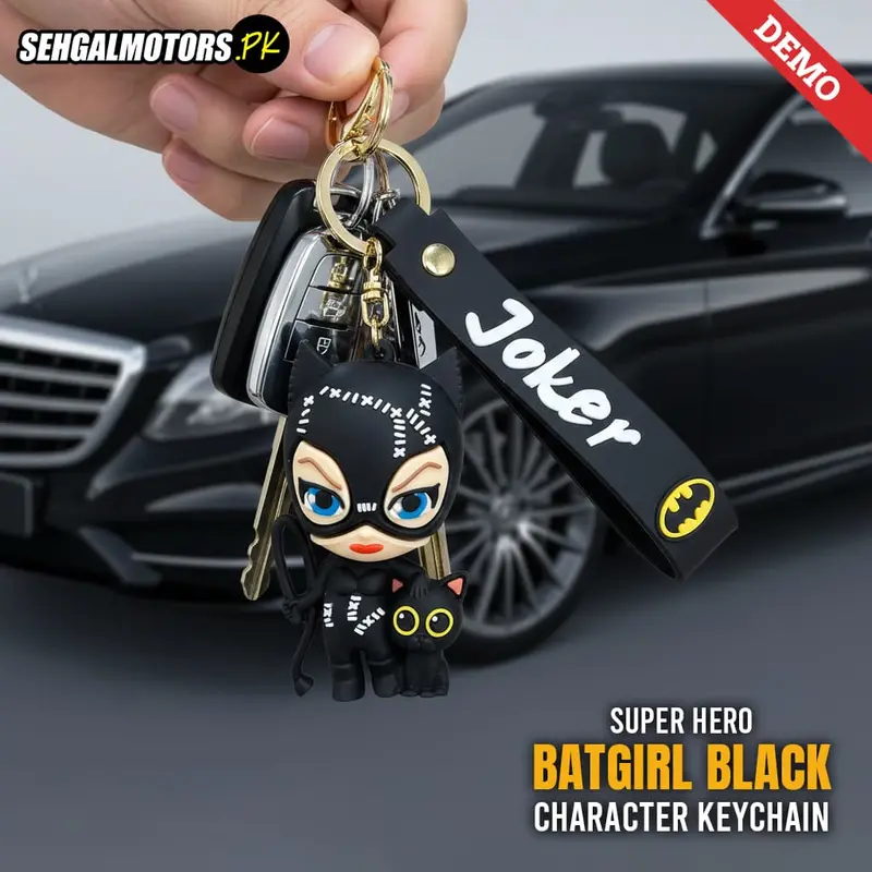 Super Hero Character Keychain Batgirl Black 1