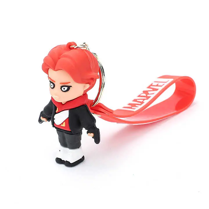 Super Hero Character Keychain Marvel Red Black 2