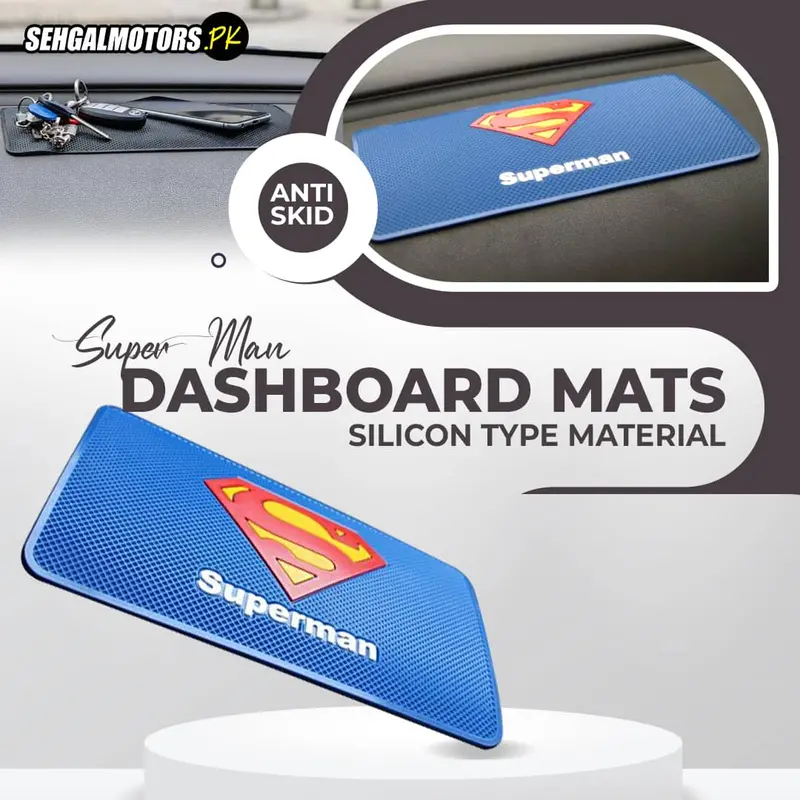 Super Man Anti-Skid Nonslip Dashboard Mats - Silicon Type Material | Car Anti Slip Mat 1