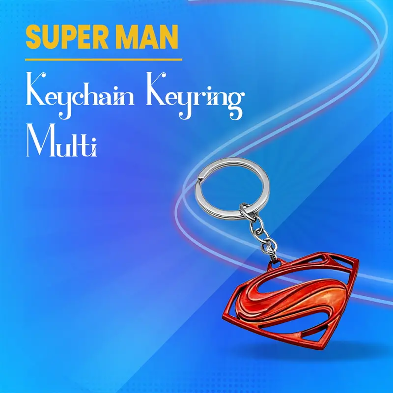 Super Man Keychain Keyring - Multi 1