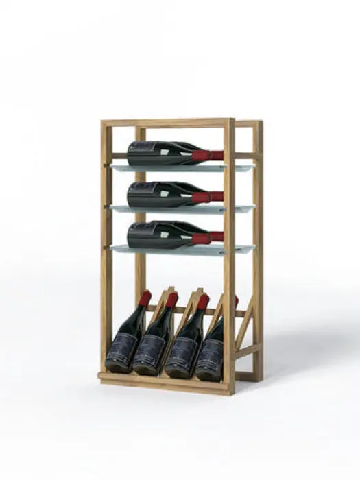 Support Avec Tablettes En Verre Et Présentoir Pour 10 Bouteilles, Série Classic - Lvg 1