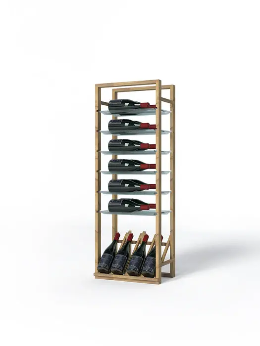 Support Avec Tablettes En Verre Et Présentoir Pour 16 Bouteilles, Série Classic - Lvg 1
