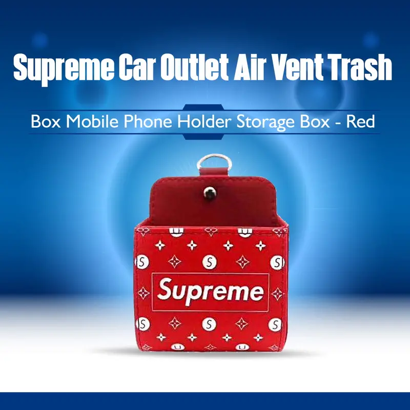 Supreme Car Outlet Air Vent Trash Box - Red - - Mobile Phone Holder Storage Box 1