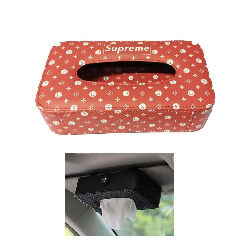 Supreme Facial Car Sun Visor / Sunshade Tissue Holder Case Box - Red 2