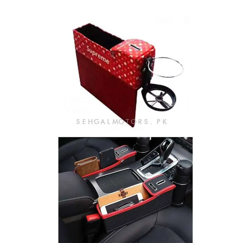 Supreme Seat Gap Filler Leather With Coin Holder Right Side Red - Each 1