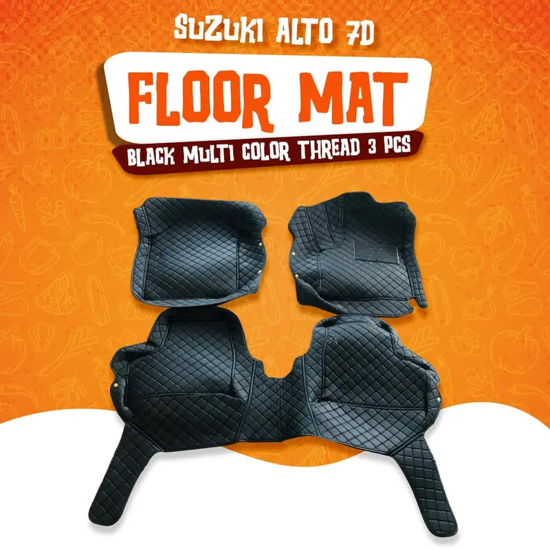 Suzuki Alto 7D Floor Mats - Black - 3 Pcs Set 2019 - 2025 1