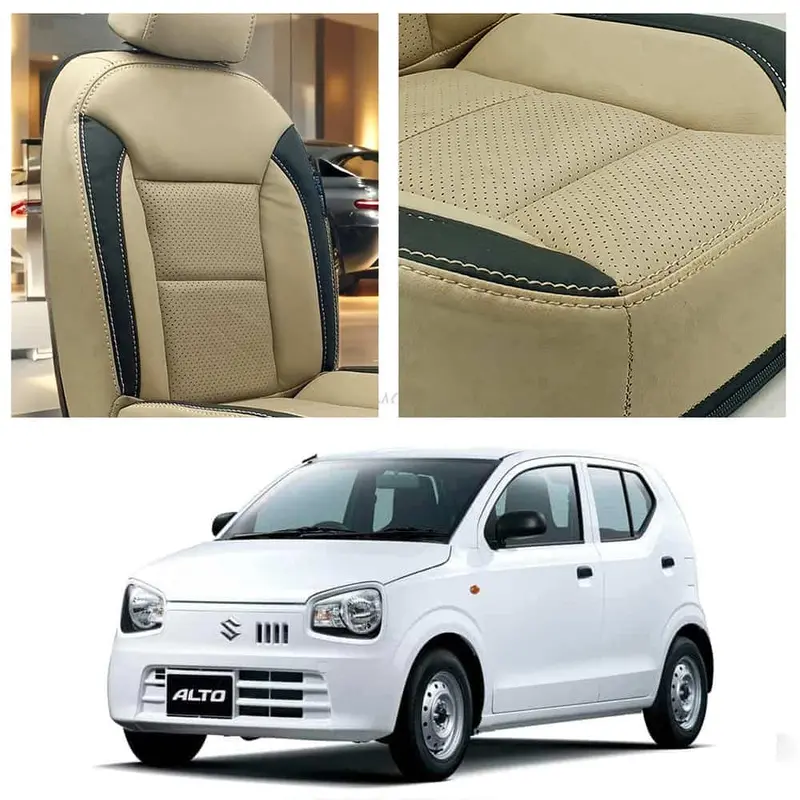 Suzuki Alto Breathable Beige Black Seat Covers 2018 - 2025 1