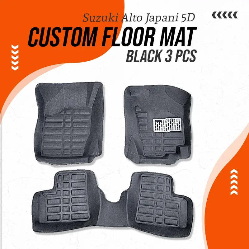 Suzuki Alto Japani 5D Custom Floor Mat Black 3 Pcs 2018 - 2025 1