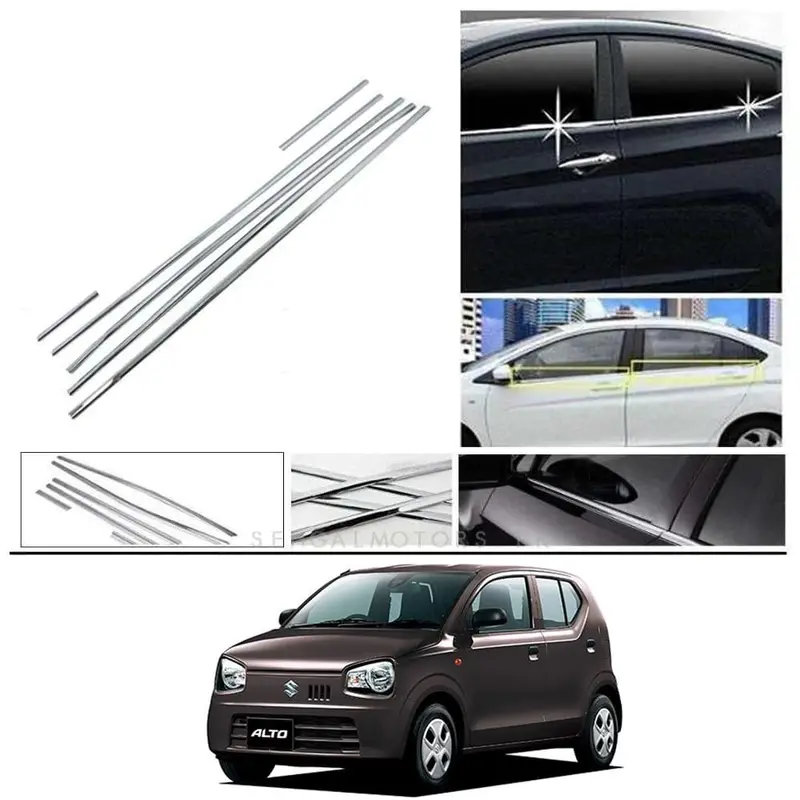 Suzuki Alto Window Weather Strips Chrome 2018 - 2025 - 6 Pcs 1
