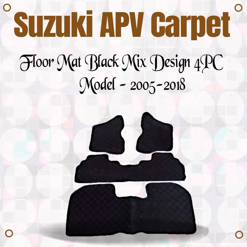 Suzuki Apv Carpet Floor Mat Black Mix Design 4Pc 2005 - 2019 1