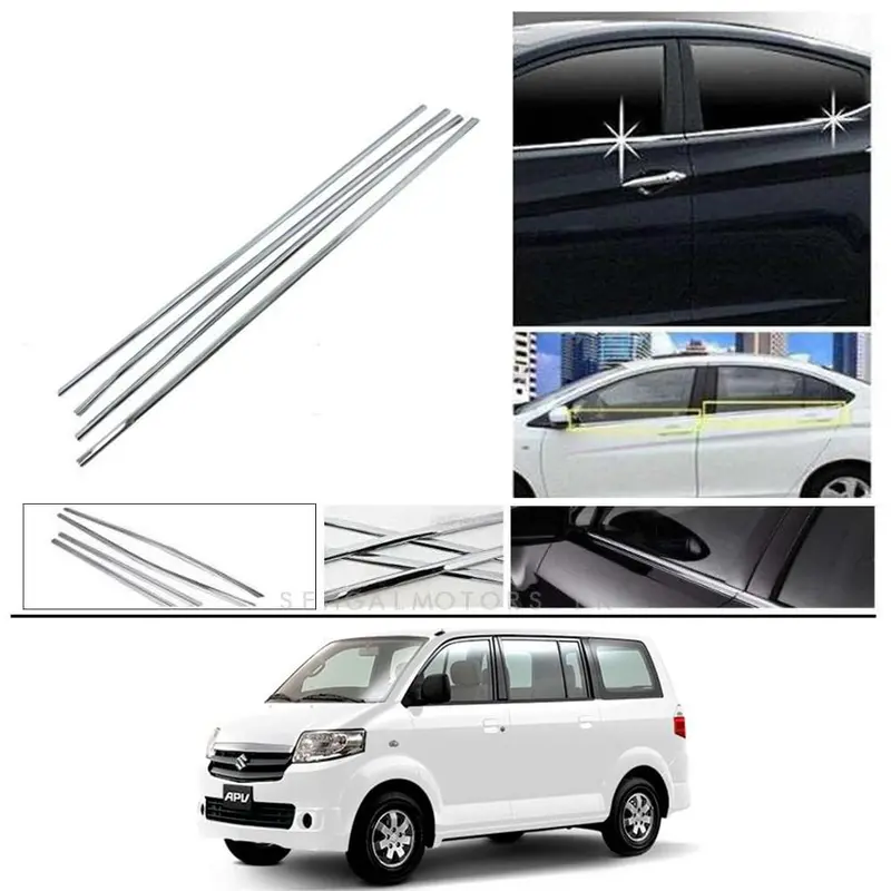 Suzuki Apv Window Chrome Weather Strips 4 Pcs 2005 - 2019 1
