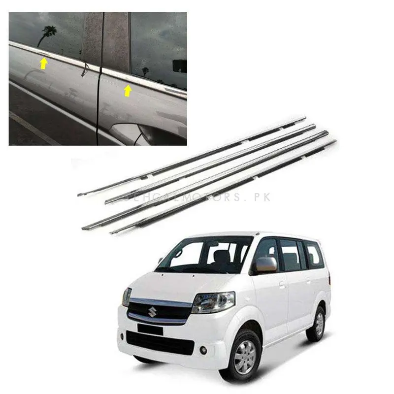 Suzuki Apv Window Chrome Weather Strips 4 Pcs 2005 - 2019 2