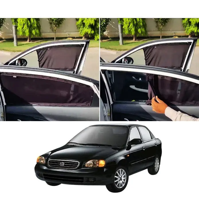 Suzuki Baleno Custom Fit Retractable Curtains 1998 - 2005 - Sun Shade - Parda 1