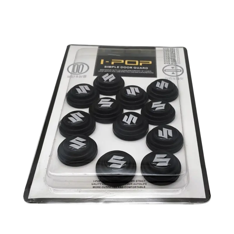Suzuki Car Door Shock Absorber Rubber Pads - Black With Logo 12 Pcs Car Protection Set | Door Protectors 2