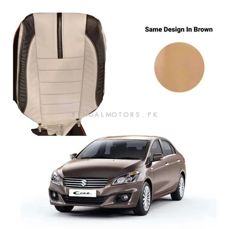 Suzuki Ciaz Hockey Design Seat Covers Brown 2017 - 2021 1