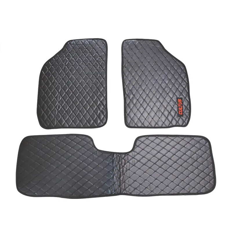 Suzuki Cultus 7D Eco Floor Mats Black 2017 - 2025 - Stitched Multicolor Thread 3 Pcs 2
