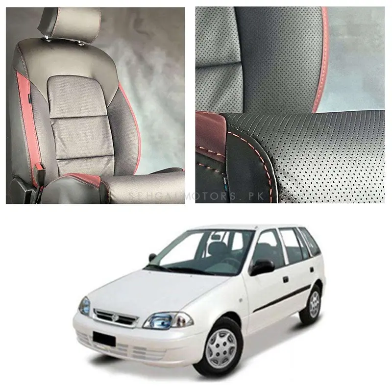 Suzuki Cultus Breathable Black Red Seat Covers 2007 - 2017 1