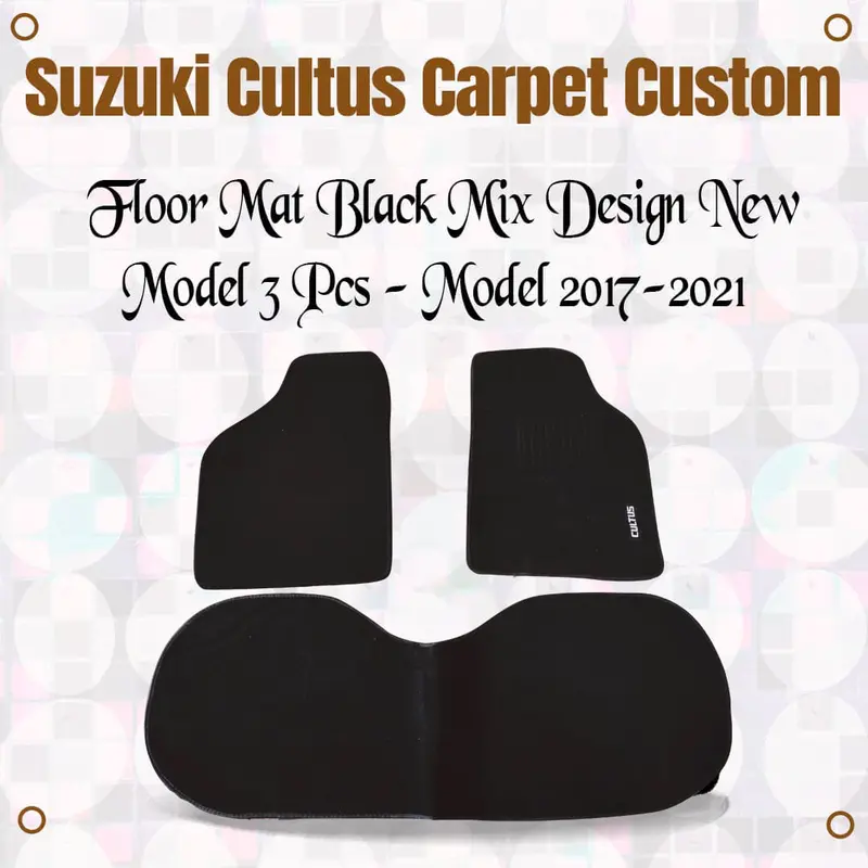 Suzuki Cultus Carpet Custom Floor Mat Black Mix Design New Model 3 Pcs 2017 - 2025 1