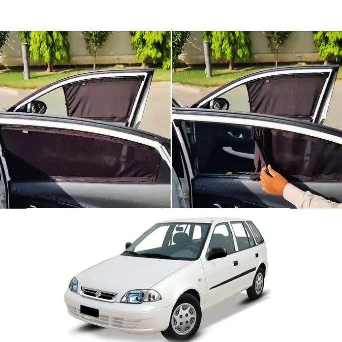 Suzuki Cultus Custom Fit Retractable Curtains 2000 - 2016 - Sun Shades | Parda 1