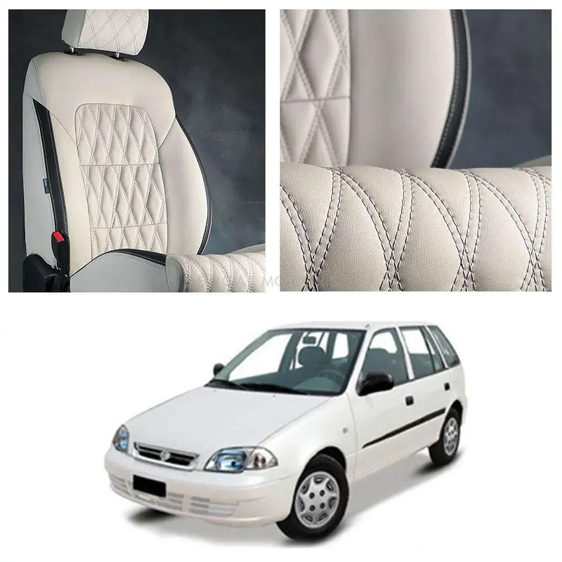 Suzuki Cultus Diamond Cut Beige Black Seat Covers 2007 - 2017 1