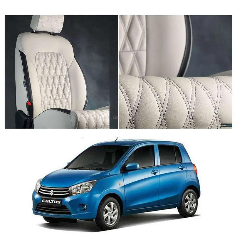 Suzuki Cultus Diamond Cut Beige Black Seat Covers 2017 - 2025 1