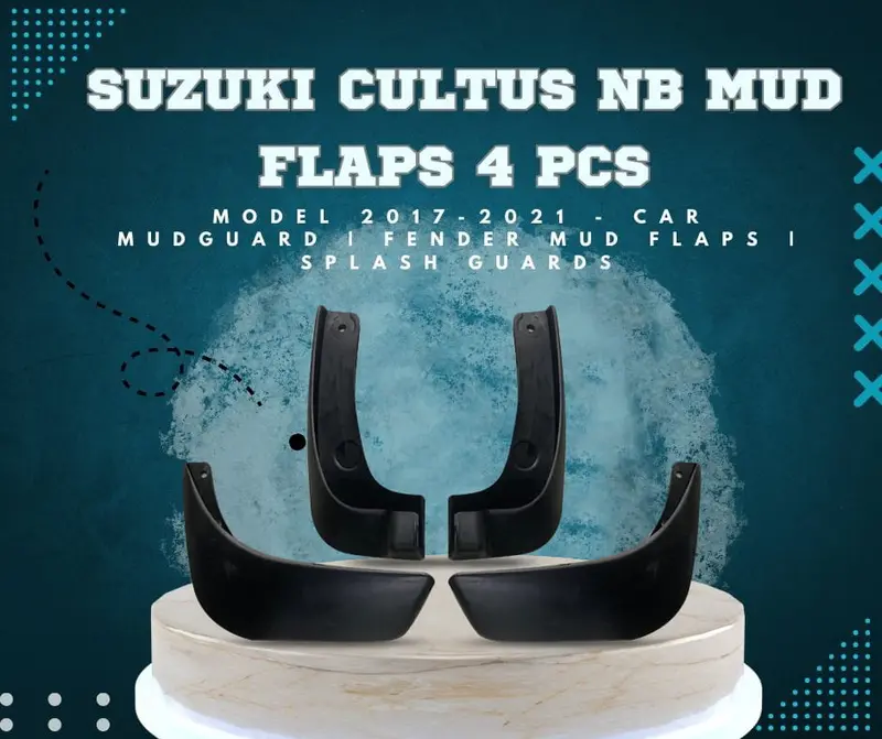 Suzuki Cultus Mud Flaps 4 Pcs New Model 2017 - 2025 - Car Mudguard | Fender Mud Flaps | Splash Guards 1