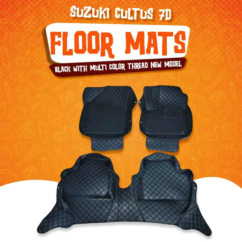 Suzuki Cultus New Model 7D Floor Mats Black 3 Pcs 2017 - 2025 1