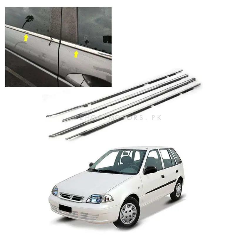 Suzuki Cultus Window Chrome Weather Strip 2007 - 2017 - 4 Pcs 2