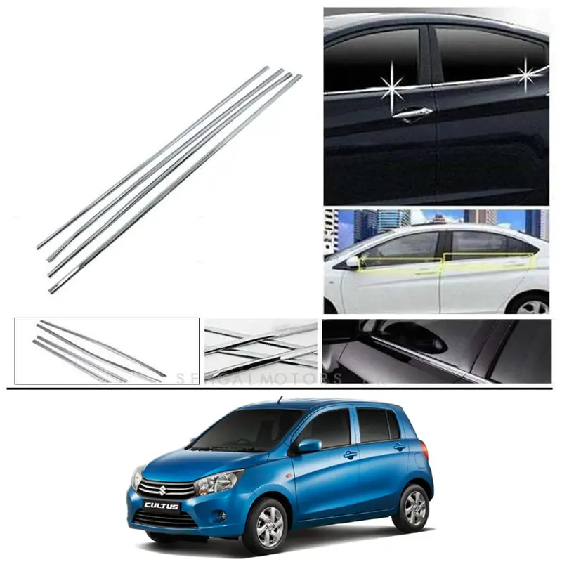 Suzuki Cultus Window Chrome Weather Strips 2007 - 2017 - 4 Pcs New - Model 2017-2021 1