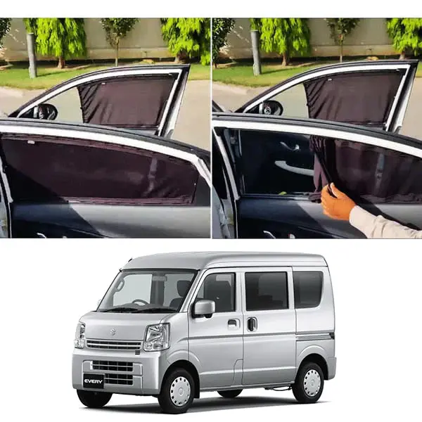 Suzuki Every Custom Fit Retractable Curtains 6 Pcs 2024 - 2025 - Sun Shades - Parda 1