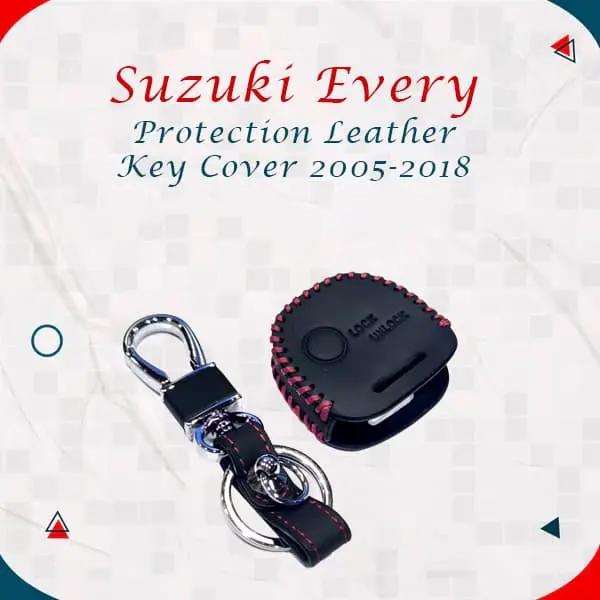 Suzuki Every Protection Leather Key Cover 2005 - 2018 - With Key Chain | Full Cover Remote Case Keyless Protector Jacket 1