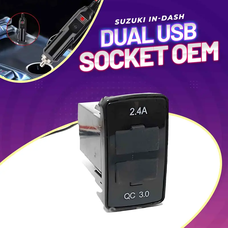 Suzuki In-Dash Dual Usb Socket Oem Quality For Mobile Fast Charge 1