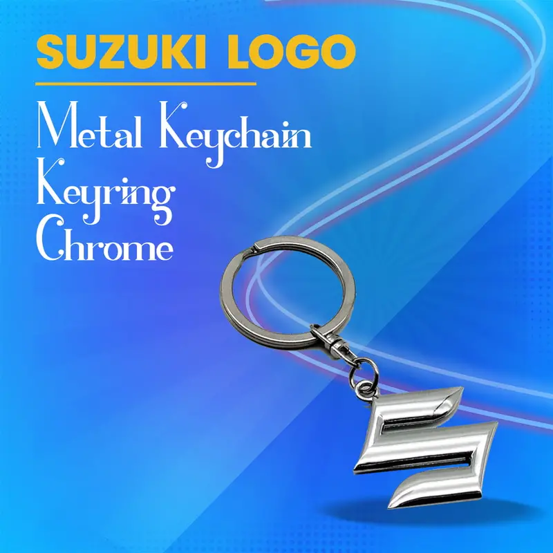 Suzuki Logo Chrome Metal Keychain Keyring 1
