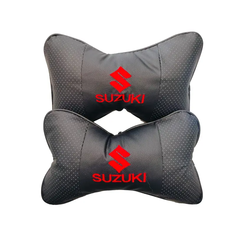 Suzuki Logo Imported Neck Rest Headrest Pillow Cushion - Pair 2