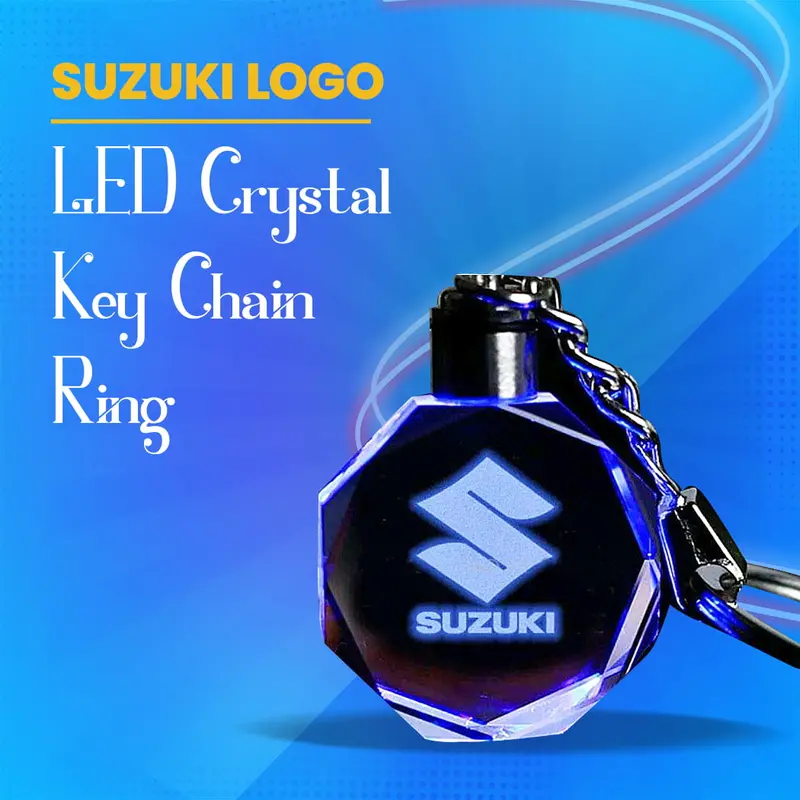 Suzuki Logo Led Crystal Keychain Ring 1