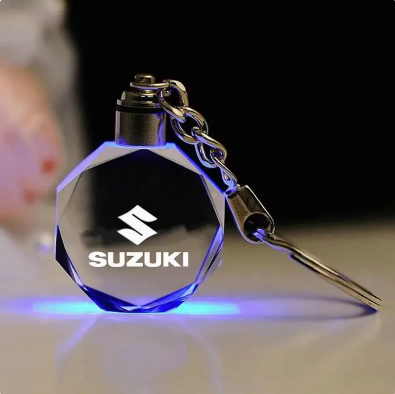 Suzuki Logo Led Crystal Keychain Ring 2
