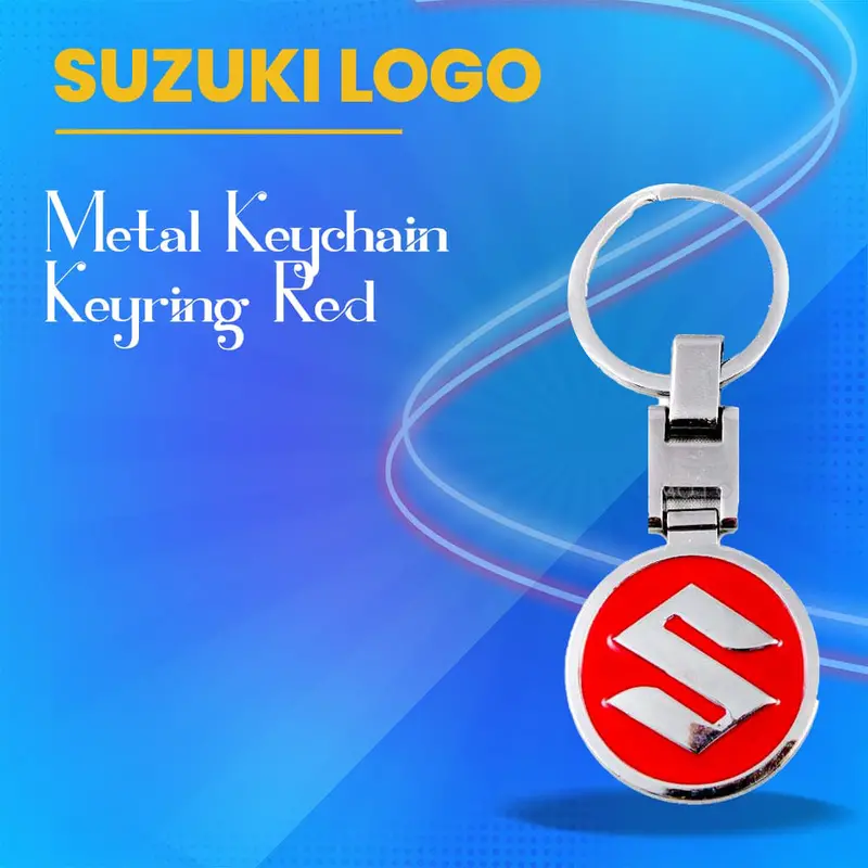 Suzuki Logo Metal Keychain Keyring Red 1